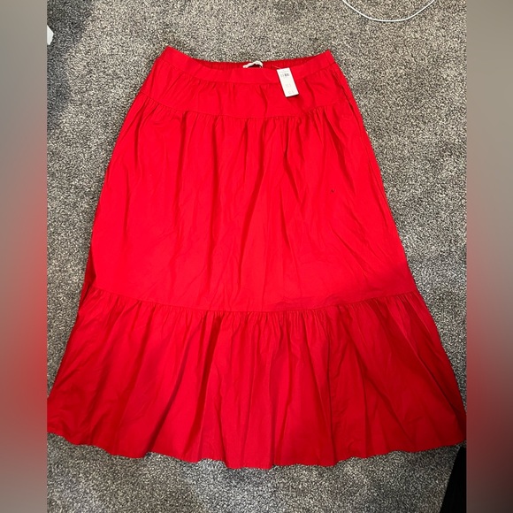 Abercrombie Poplin Tiered Maxi Skirt - Picture 2 of 3